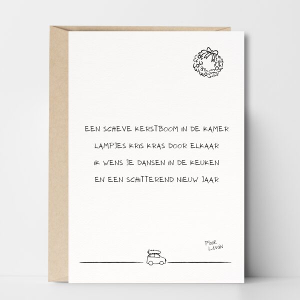 Kerstkaart - Scheve kerstboom